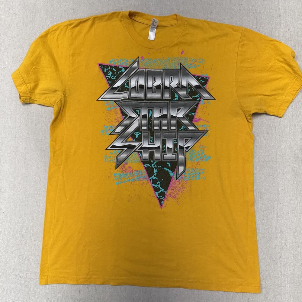 Vintage Cobra Star Ship T-shirt Yellow Size Large